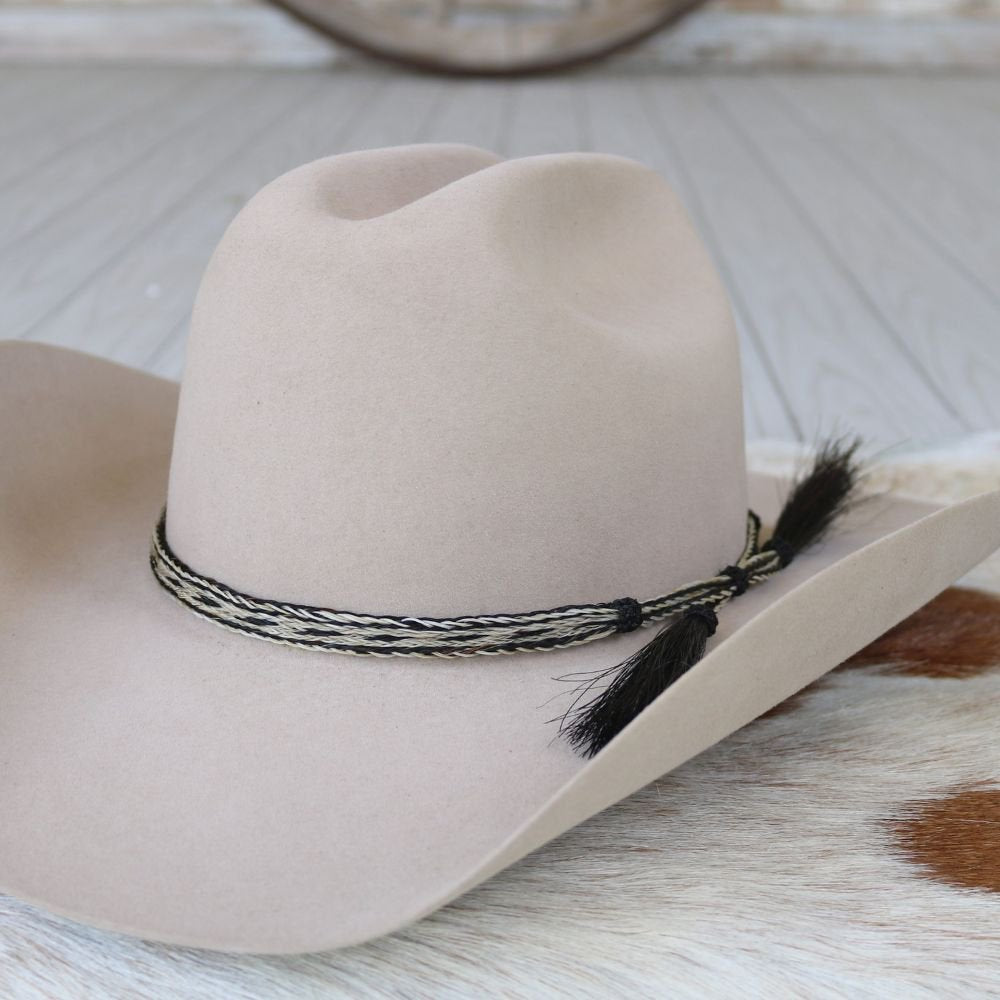 Horsehair 5 Strand Braided Hat Band with Double Tassel - Spur