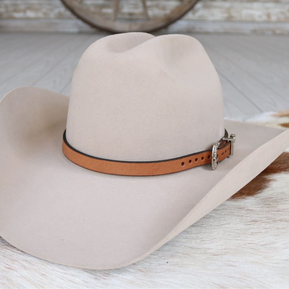 Western Brown Leather Hat Band - Hank