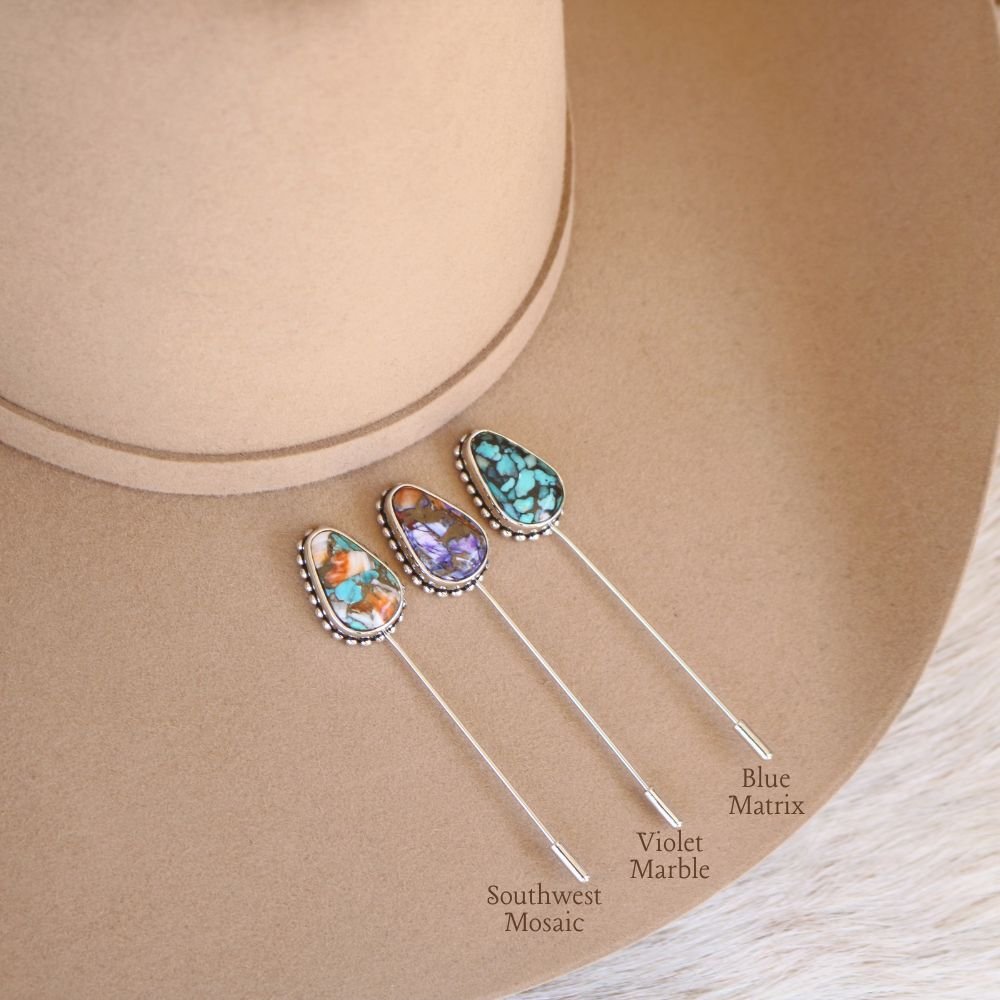 Violet Marble Hat Pin