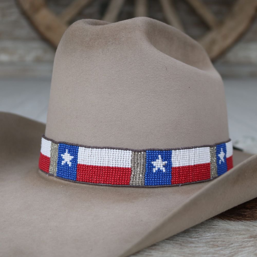 Texas Flag Beaded Hat Band