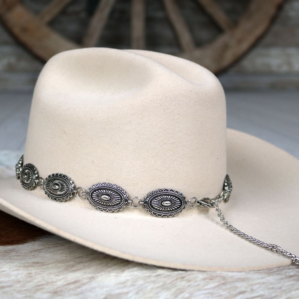 Antiqued Oval Concho Hat Band - Briscoe