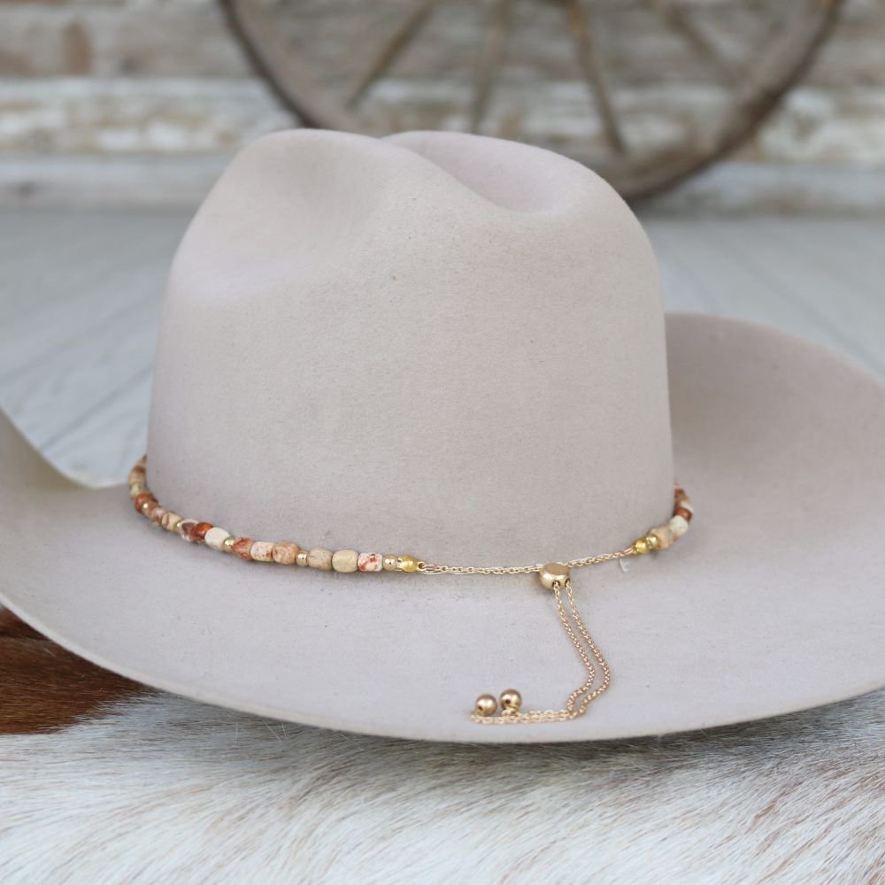 Chunky Brown Jasper Stone Hat Band - Sienna