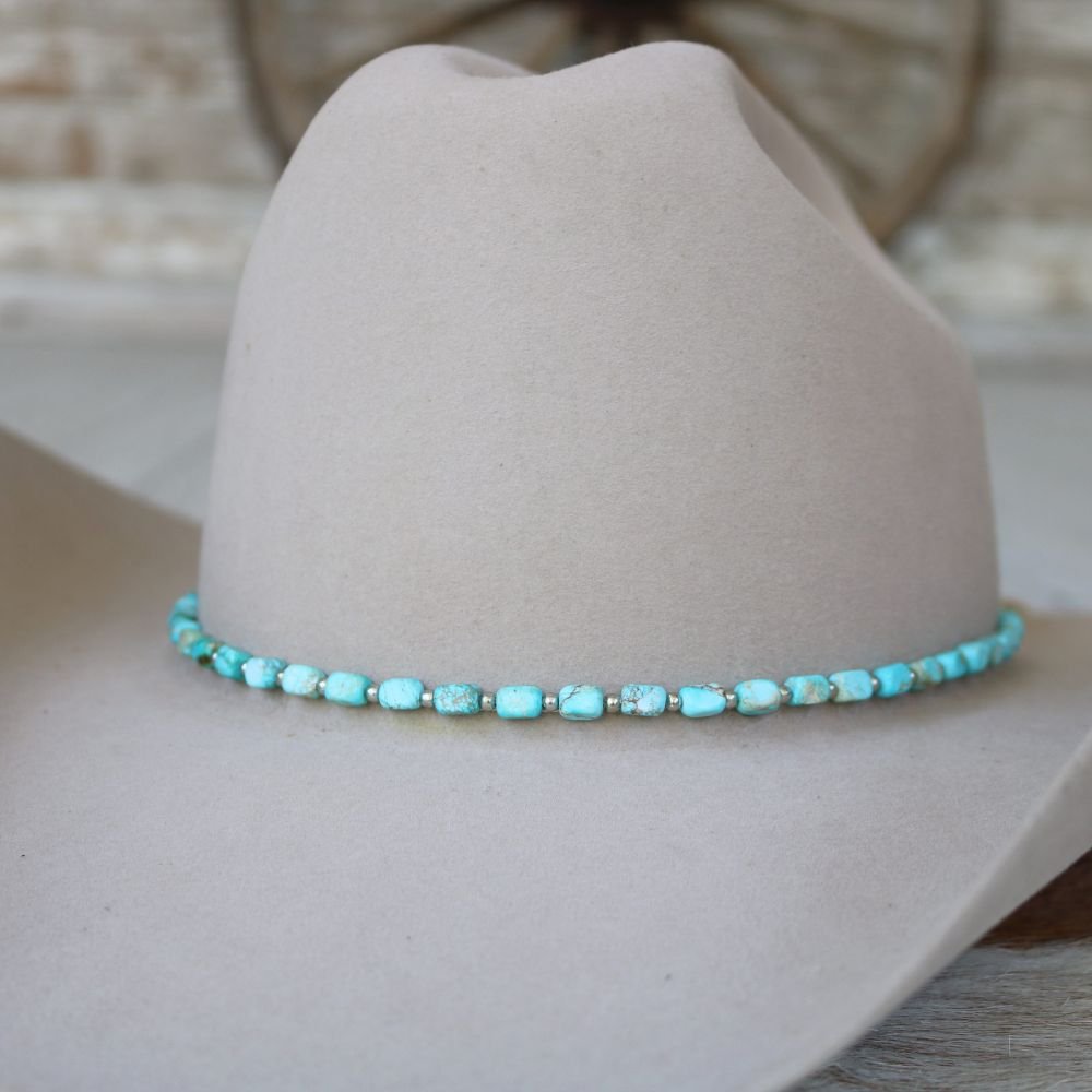 Chunky Turquoise Stone Hat Band - West