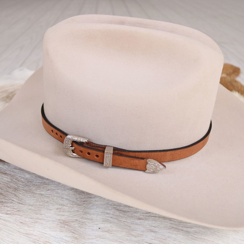 Western Brown Leather Hat Band - Hank