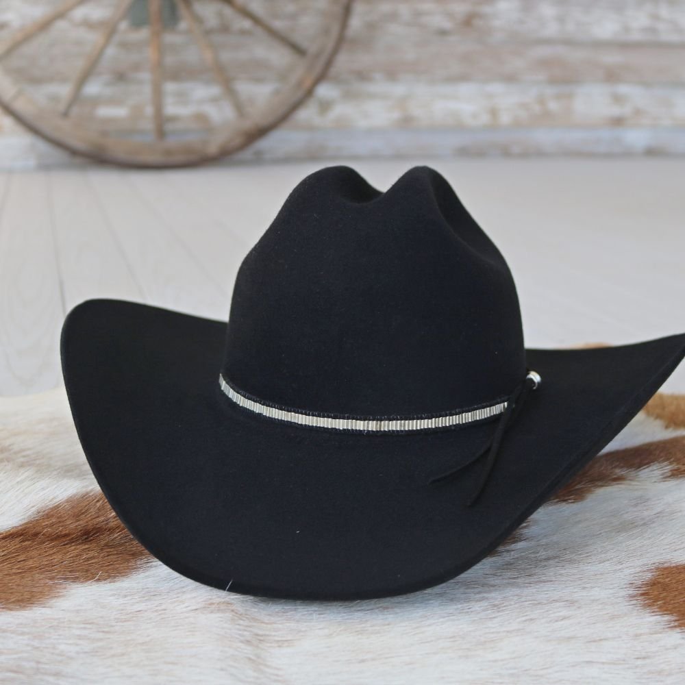 Silver & Black Lane Stitch Hat Band