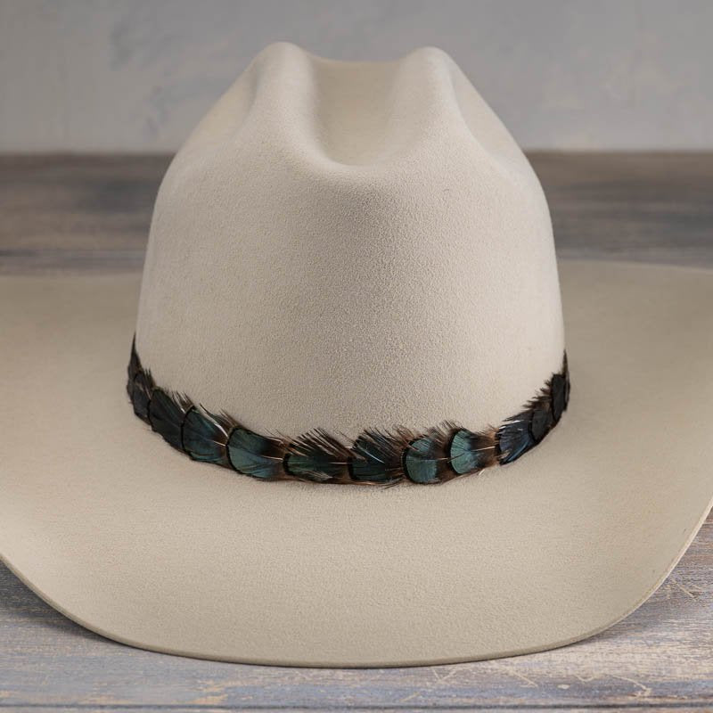 Iridescent Green Feather Hat Band - Ridge