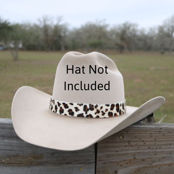 Leopard Print Leather Hat Band - Dixie