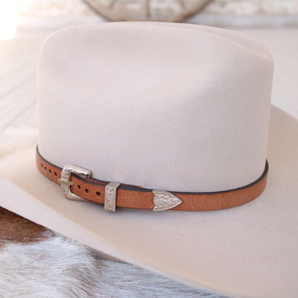 Western Brown Leather Hat Band - Hank