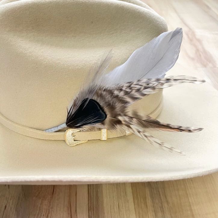 Accent de chapeau de plumes - Crème douce