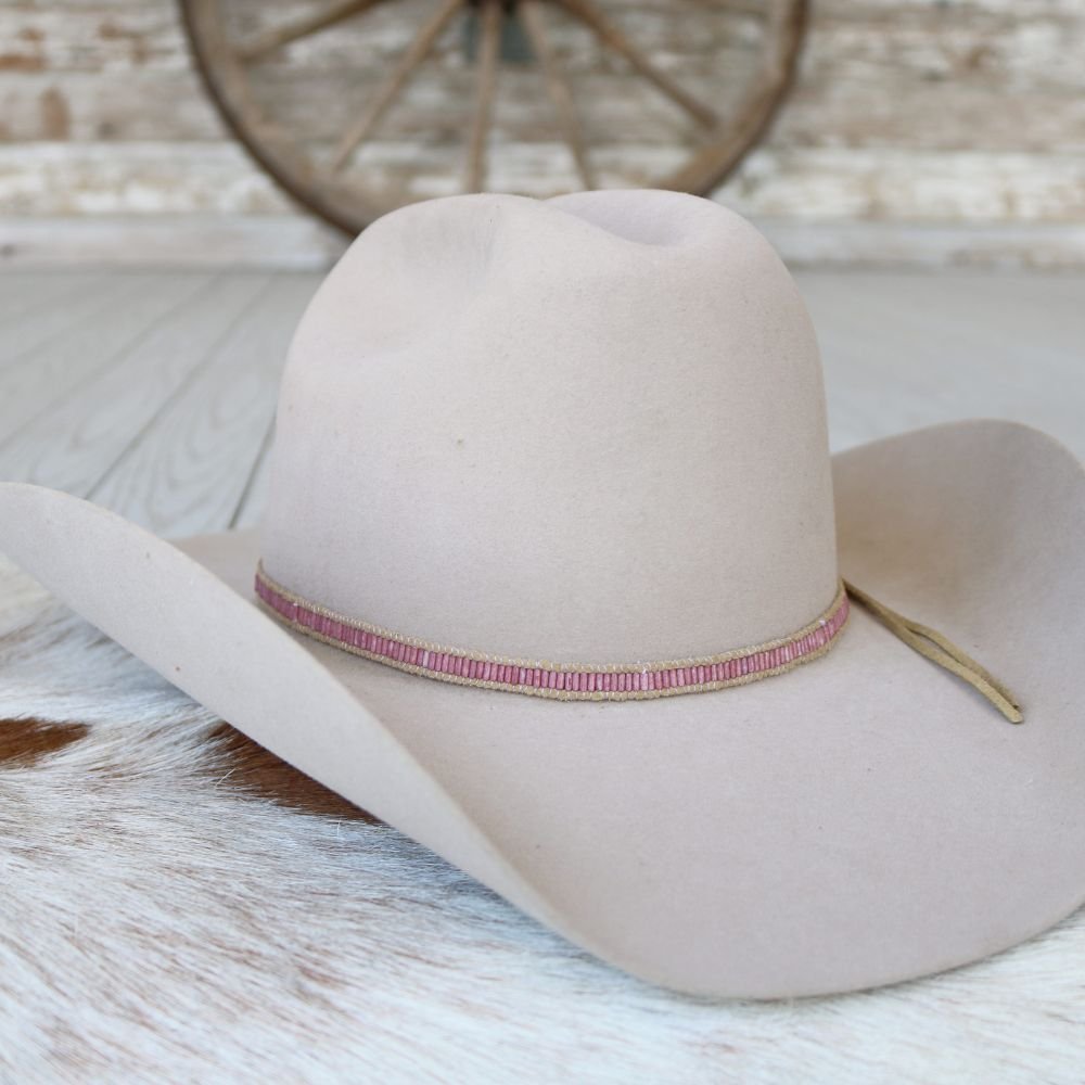 Soft Pink Lane Stitch Hat Band
