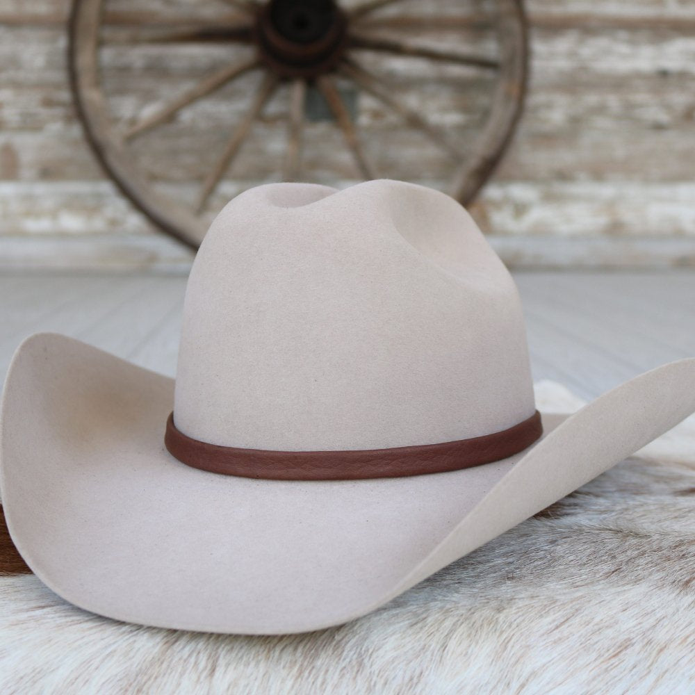 Dark Brown Deerskin Leather Hat Band