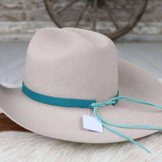Leather Hat Band – Aqua