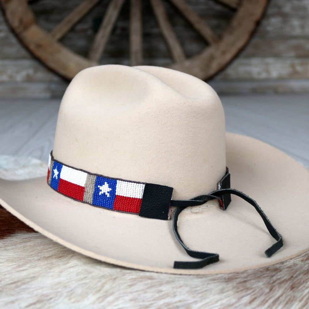Texas Flag Beaded Hat Band