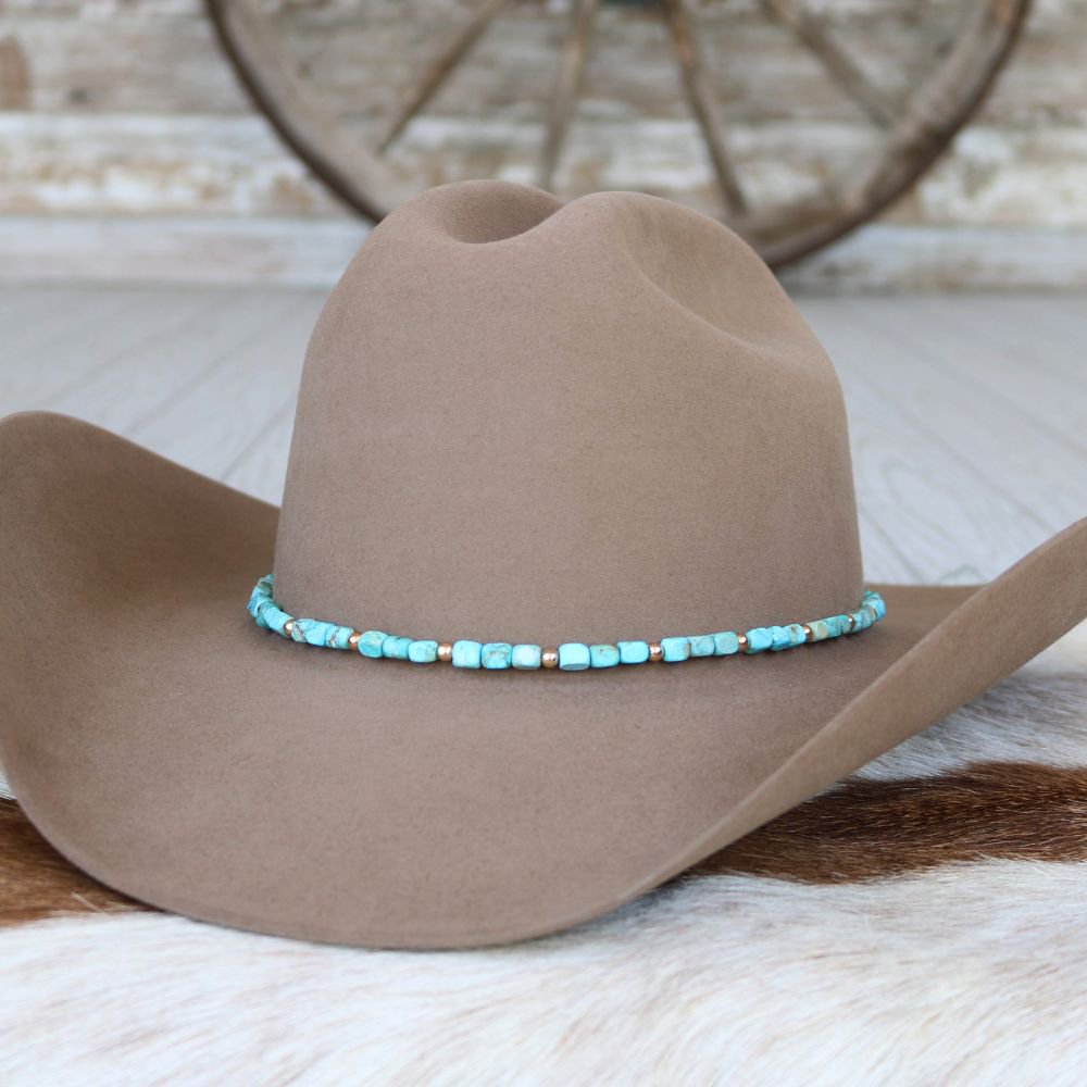 Chunky Turquoise Stone Hat Band - Ellis