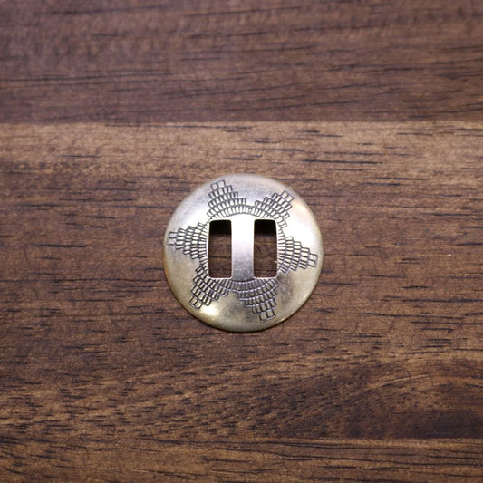 a circular object on a wood surface
