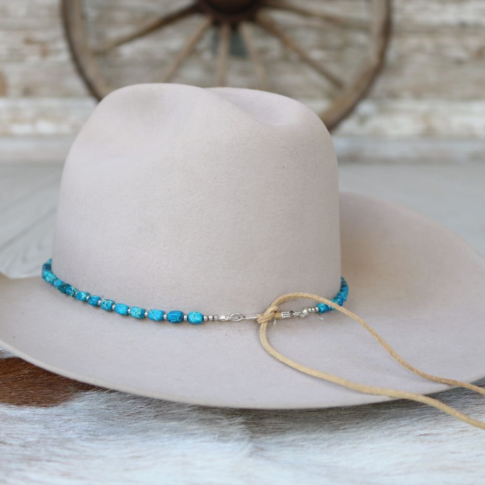 Chunky Deep Blue Stone Hat Band - Rio