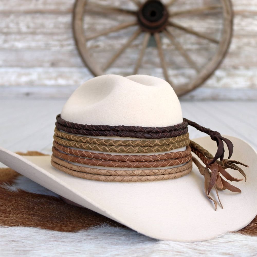 Braided Leather Hat Band VARIETY PACK – Earth Tones – Willow Lane