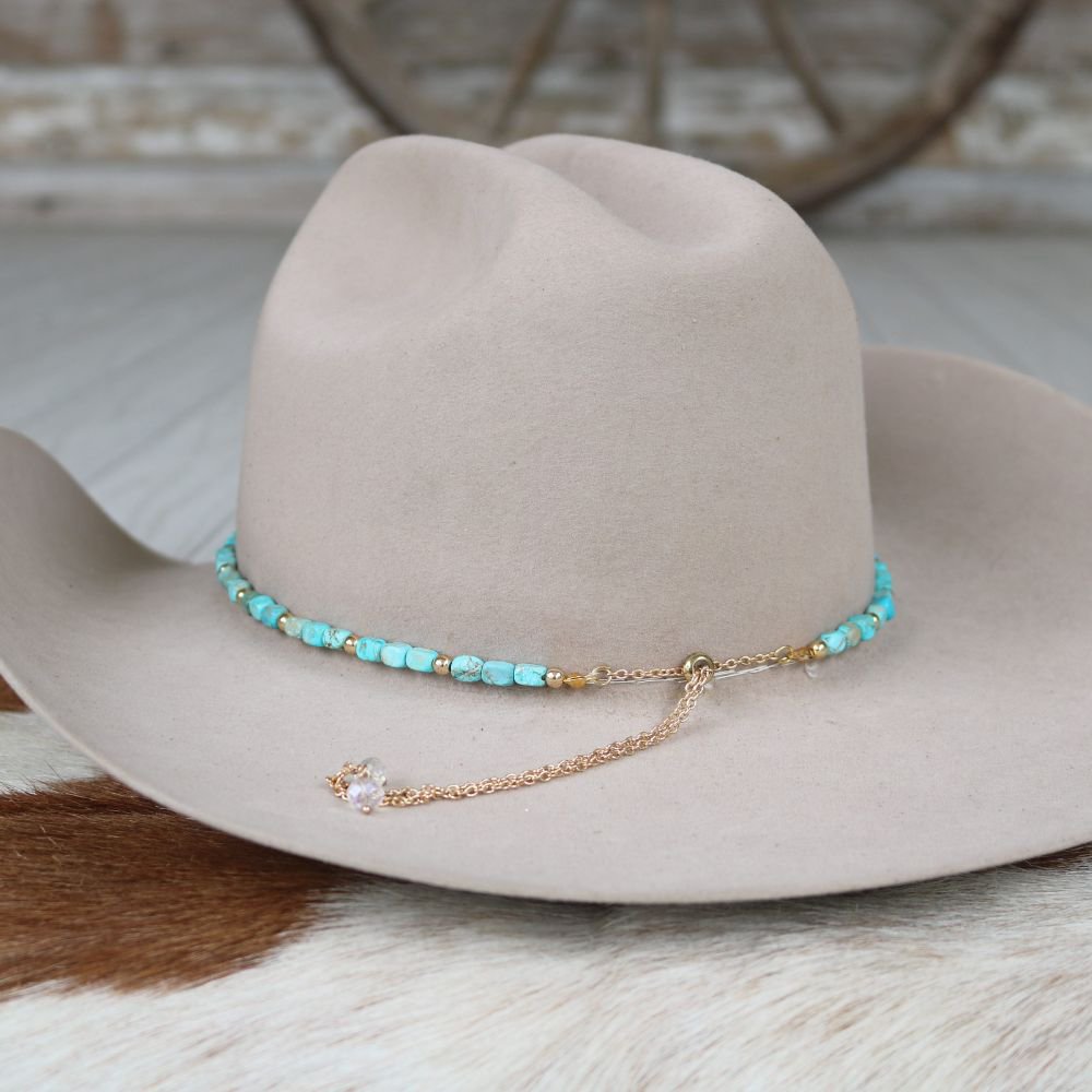 Chunky Turquoise Stone Hat Band - Ellis