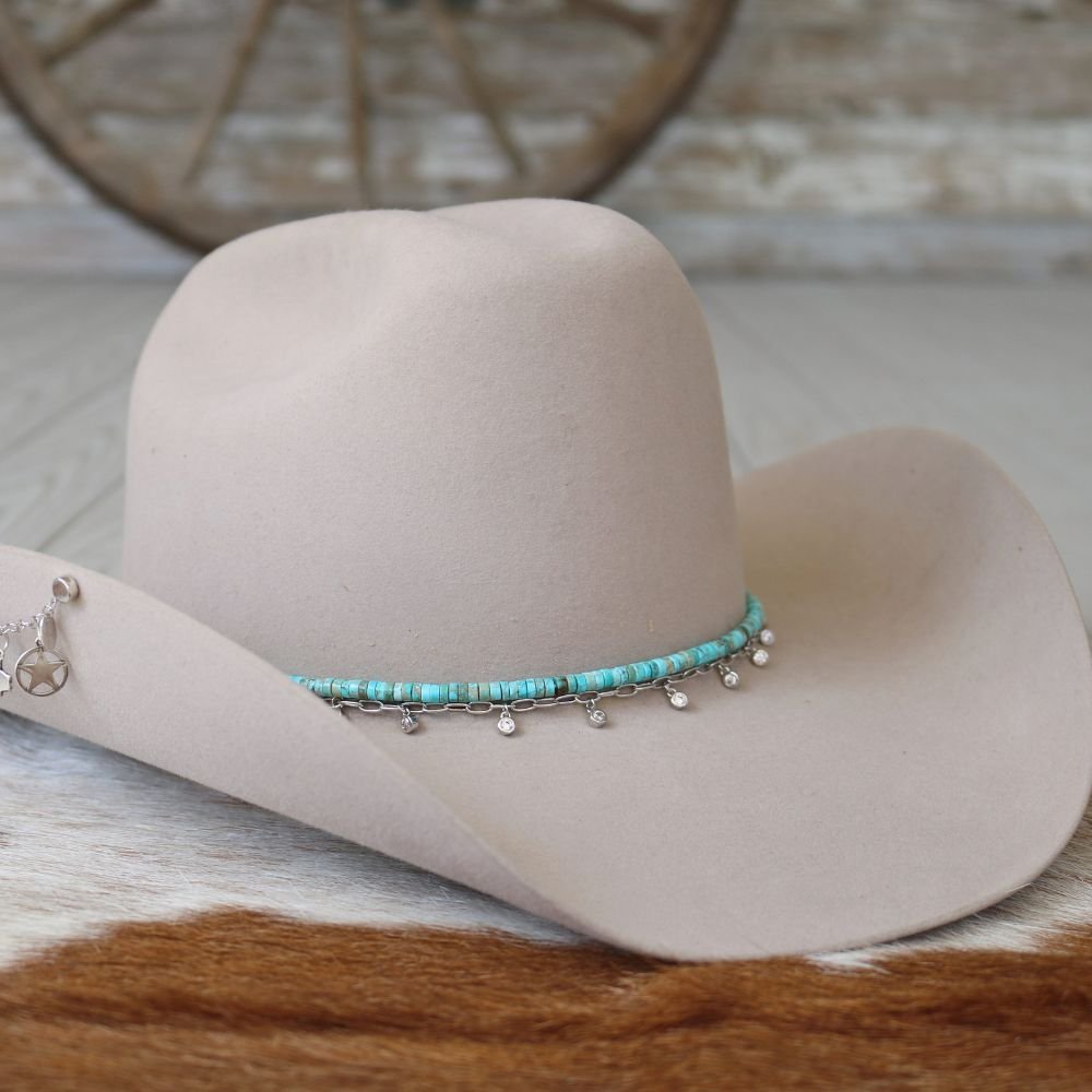 Paperclip Chain Hat Band with Rhinestones - The Lana