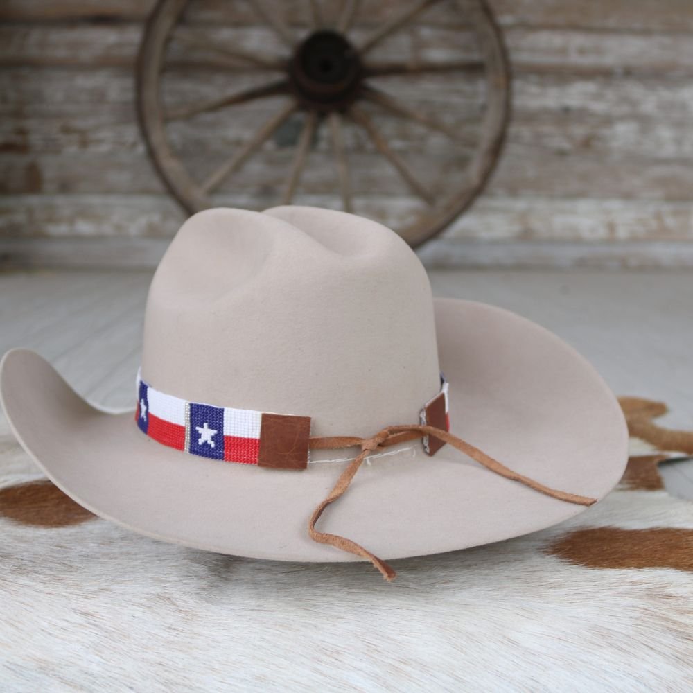 Texas Flag Beaded Hat Band