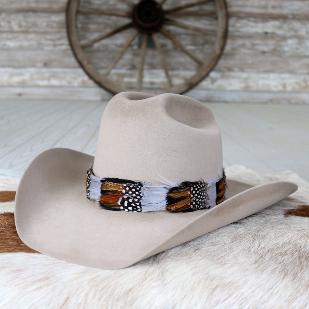 Feather Hat Band - Grey