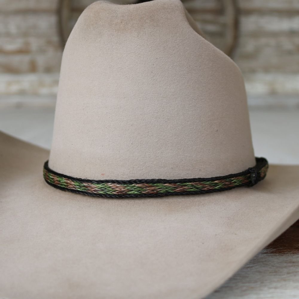 Horsehair Green Braided Hat Band - Envy