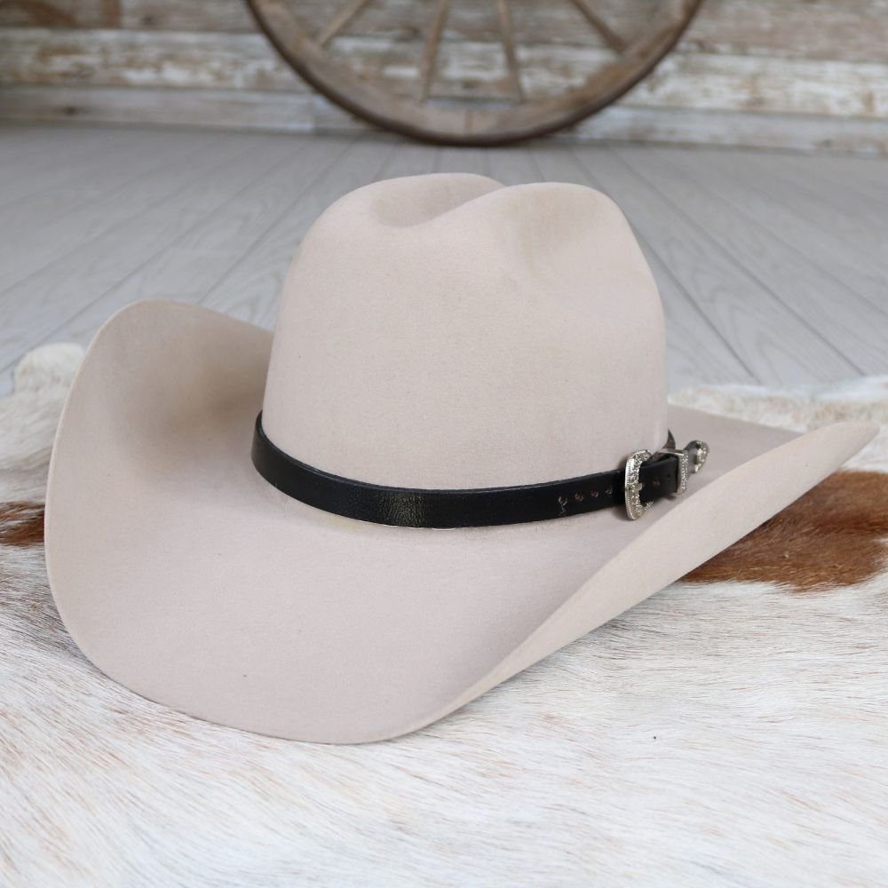 Western Black Leather Hat Band - Cash