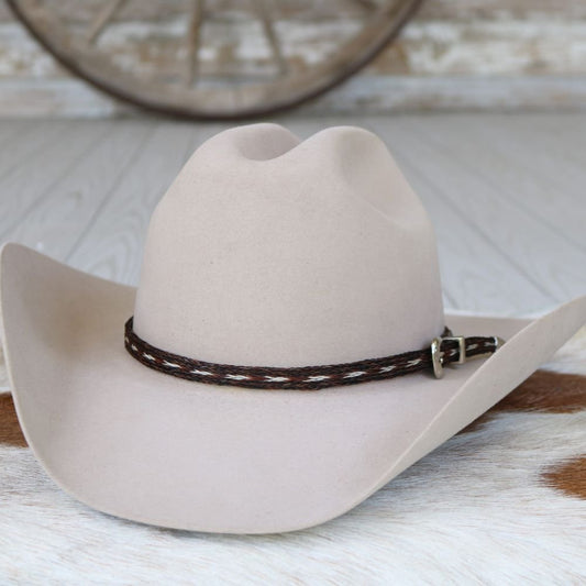 Horsehair 5 Strand Braided Buckle Hat Band - Stockman