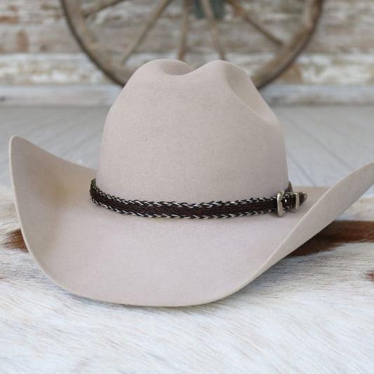 Horsehair 5 Strand Braided Buckle Hat Band - Roughstock