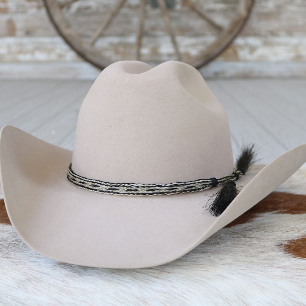 Horsehair 5 Strand Braided Hat Band with Double Tassel - Spur