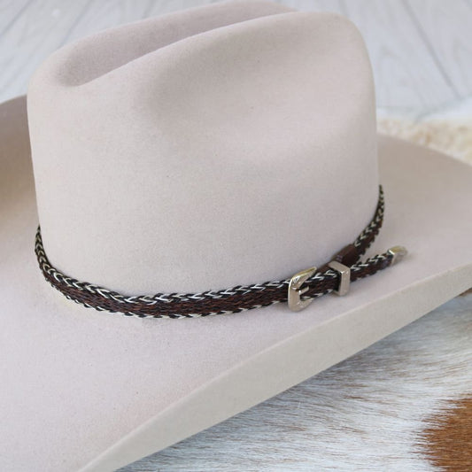 Horsehair 5 Strand Braided Buckle Hat Band - Roughstock