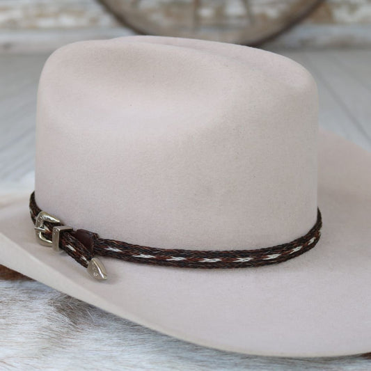 Horsehair 5 Strand Braided Buckle Hat Band - Stockman