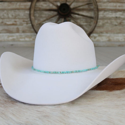 Aqua Blue Shell Hat Band - Remy