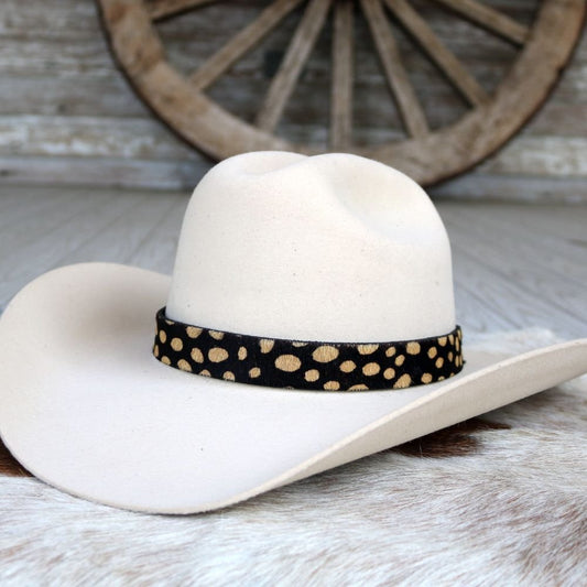 Gold Spotted Leather Hat Band - Jovie