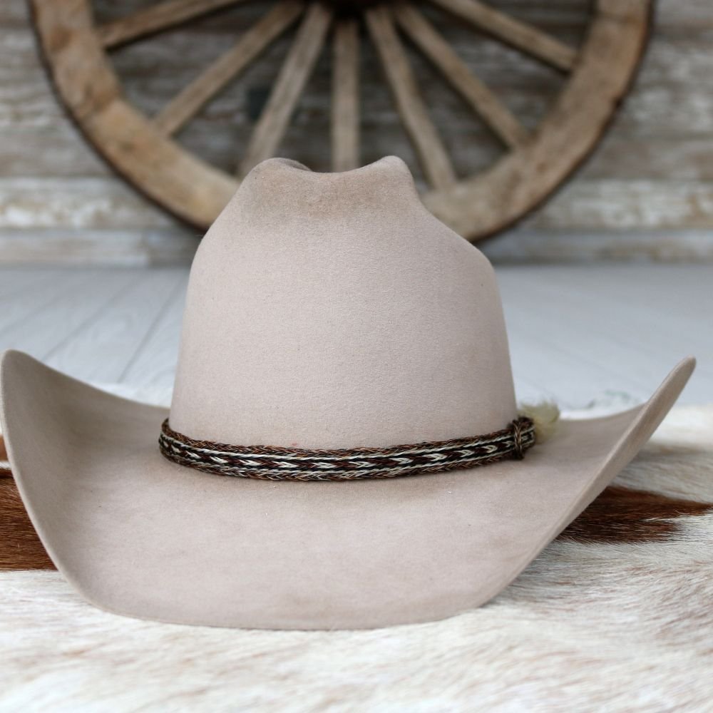 Genuine Horsehair 5 Strand Braided Hat Band with Single Tassel - Paint