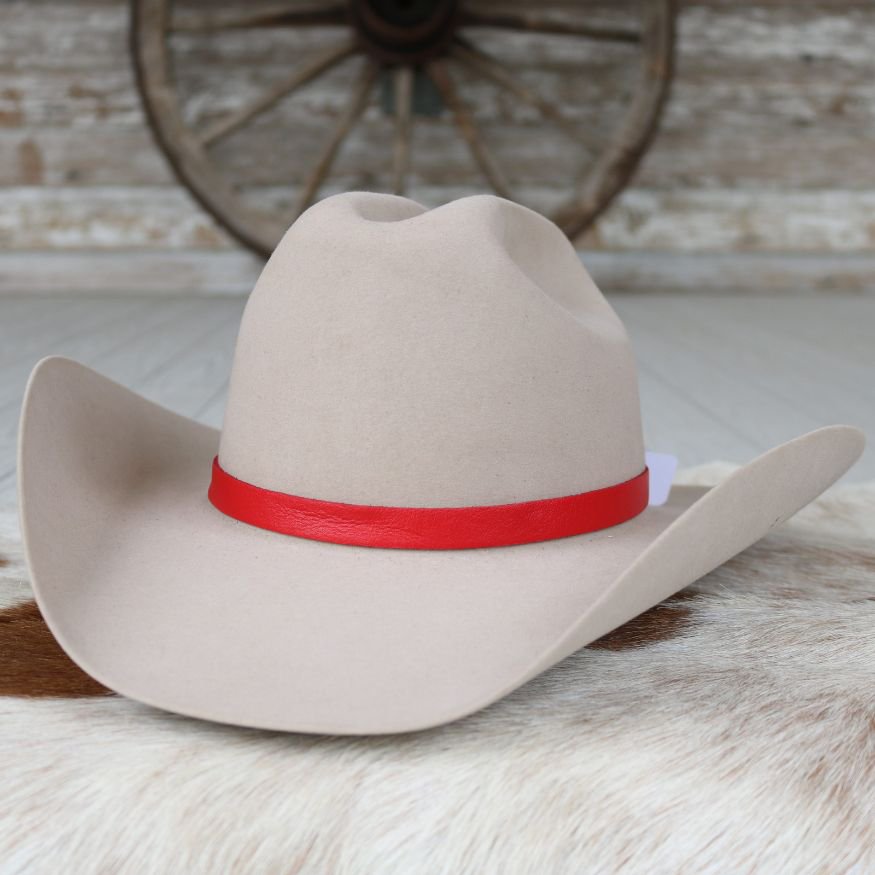 Leather Hat Band – Bright Red