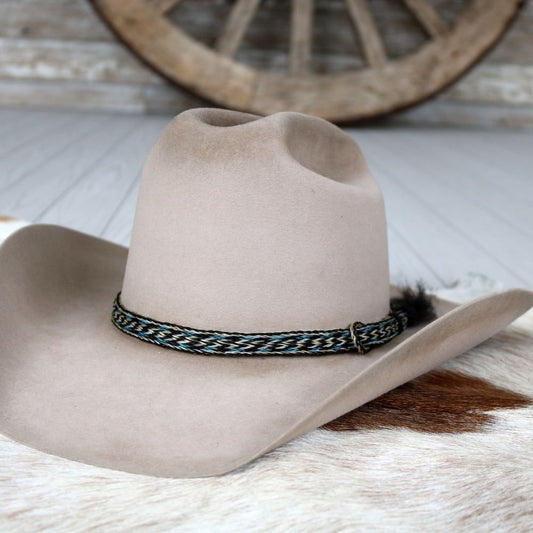 Horsehair Blue Braided Tassel Hat Band - Frost