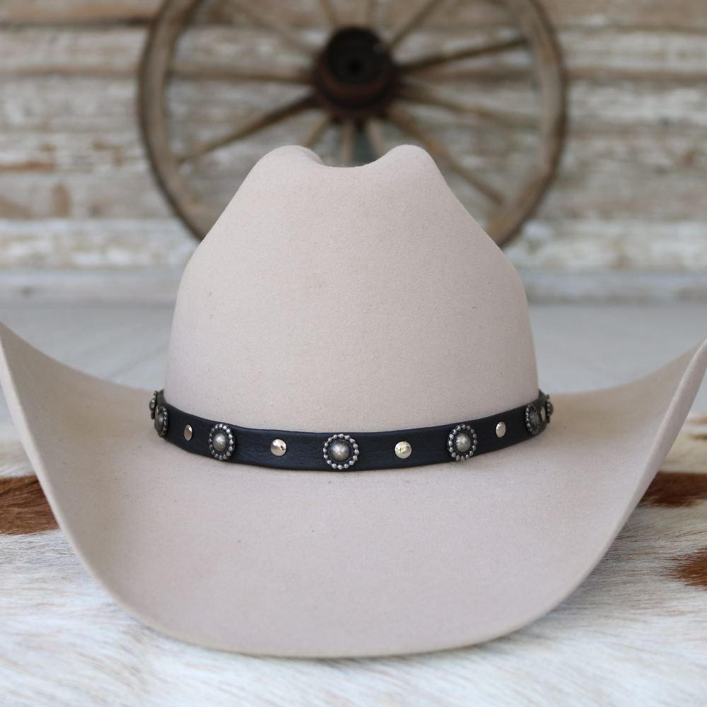 Deerskin Leather Studded Hat Band