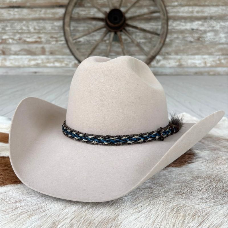 Genuine Horsehair 6 Strand Braided Hat Band with Single Tassel - Caleb