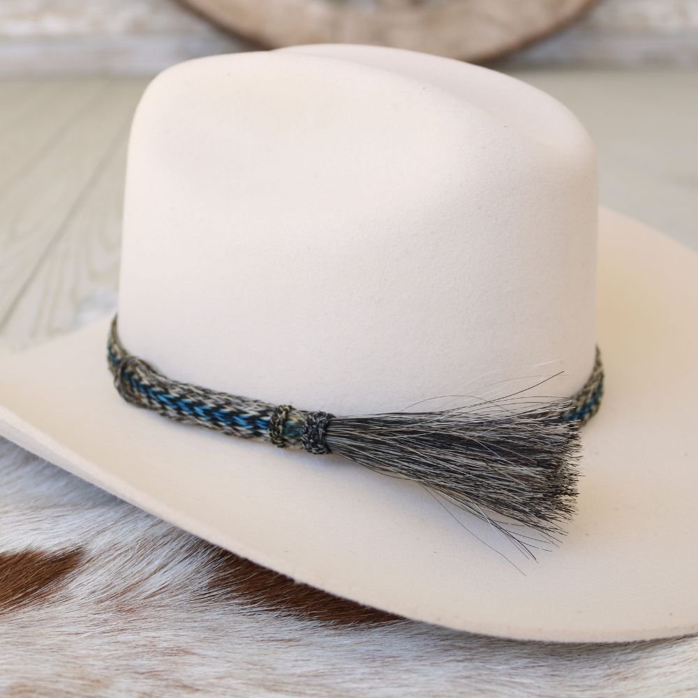 Genuine Horsehair 6 Strand Braided Hat Band with Single Tassel