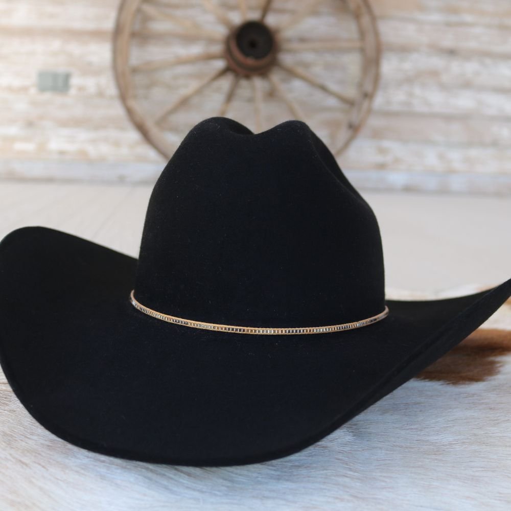 Thin Metallic Beaded Hat Band