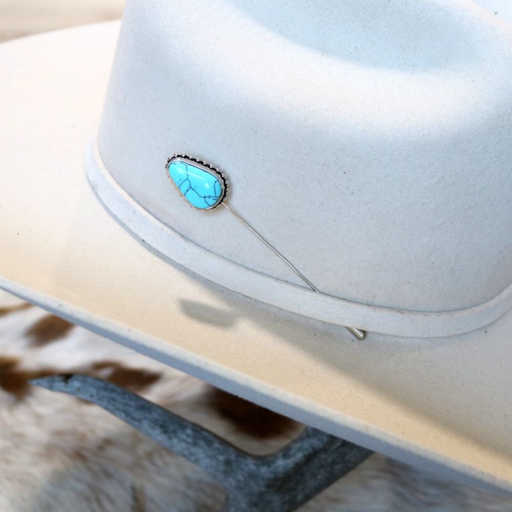 Beaded Turquoise Hat Pin - Sierra