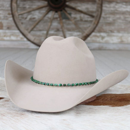 Chunky Green Stone Hat Band - Juniper
