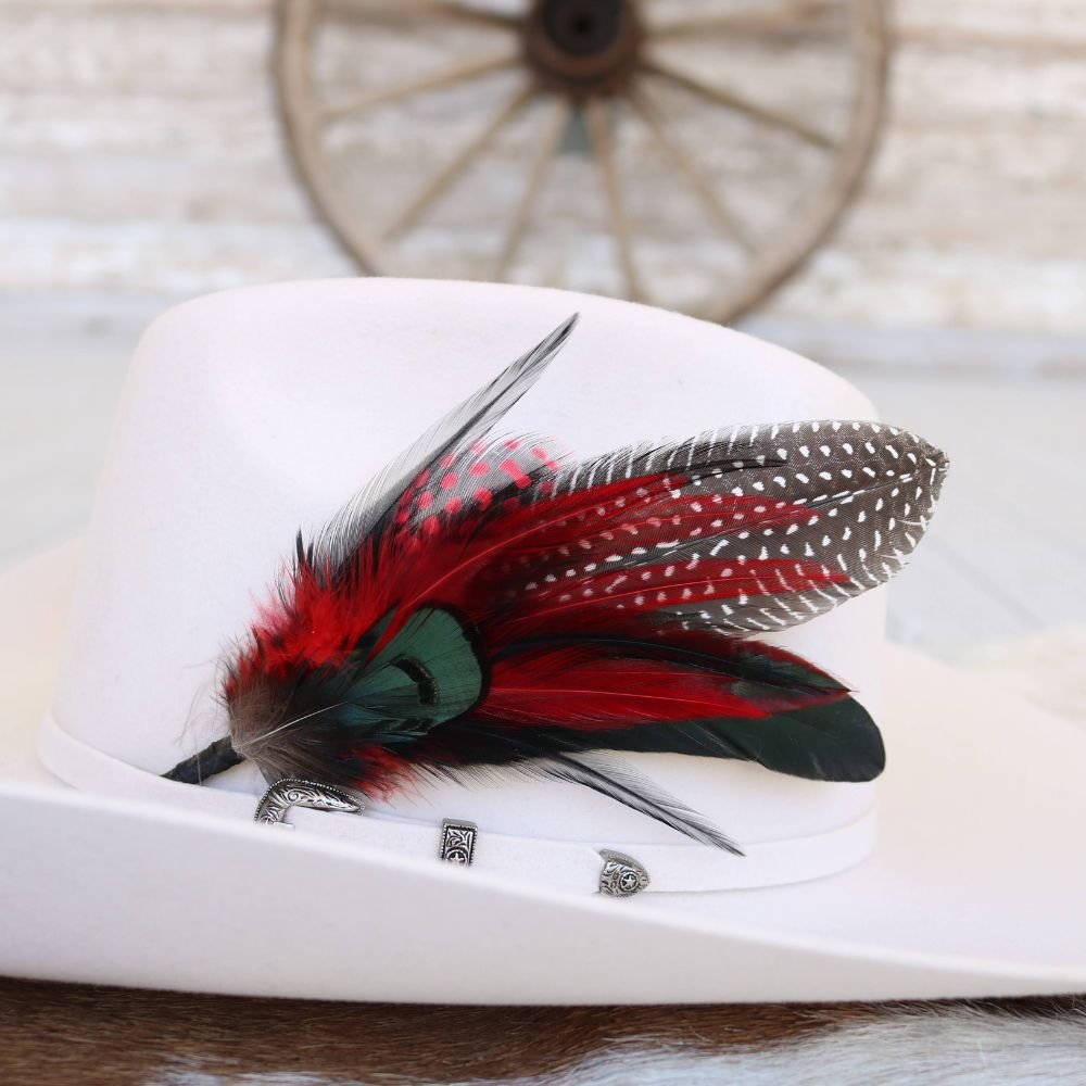 Feather Hat Accent - Roja