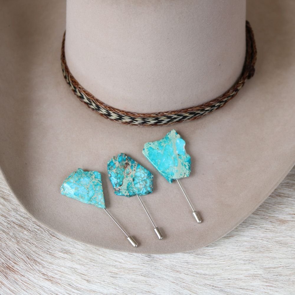 Blue Stone Stick Hat Pin