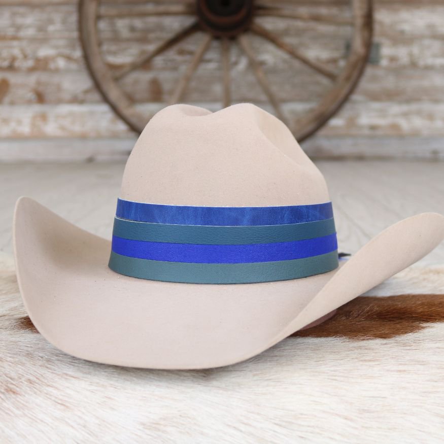 Blue Leather Hat Band Variety Pack - 4 Pack