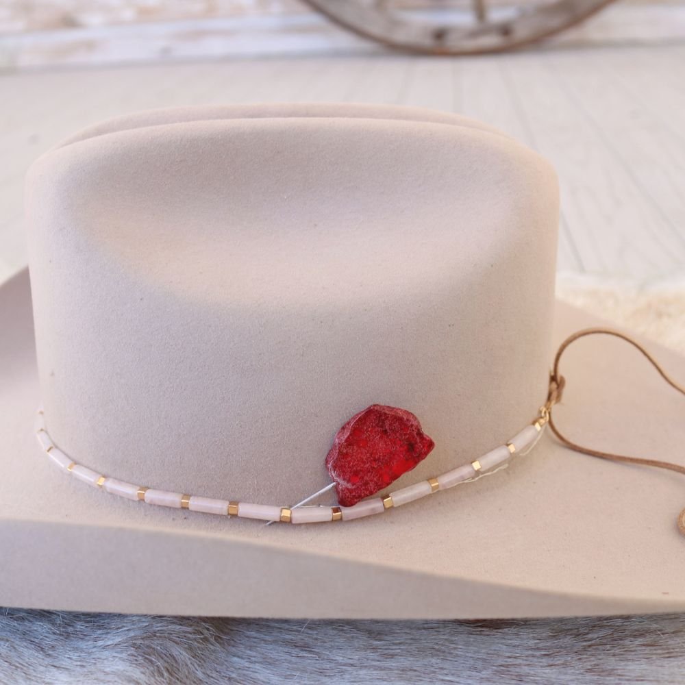 Red Stone Stick Hat Pin