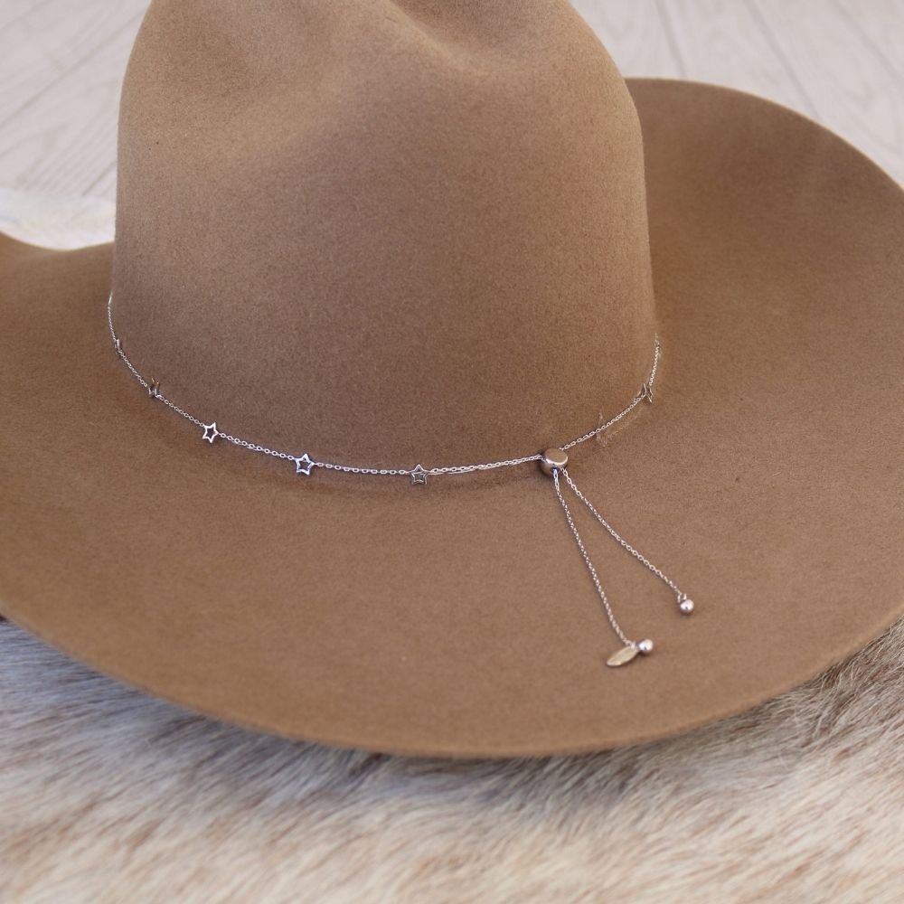 Silver Star Chain Hat Band