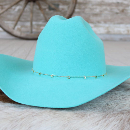 14K Gold Plated Star Chain Hat Band