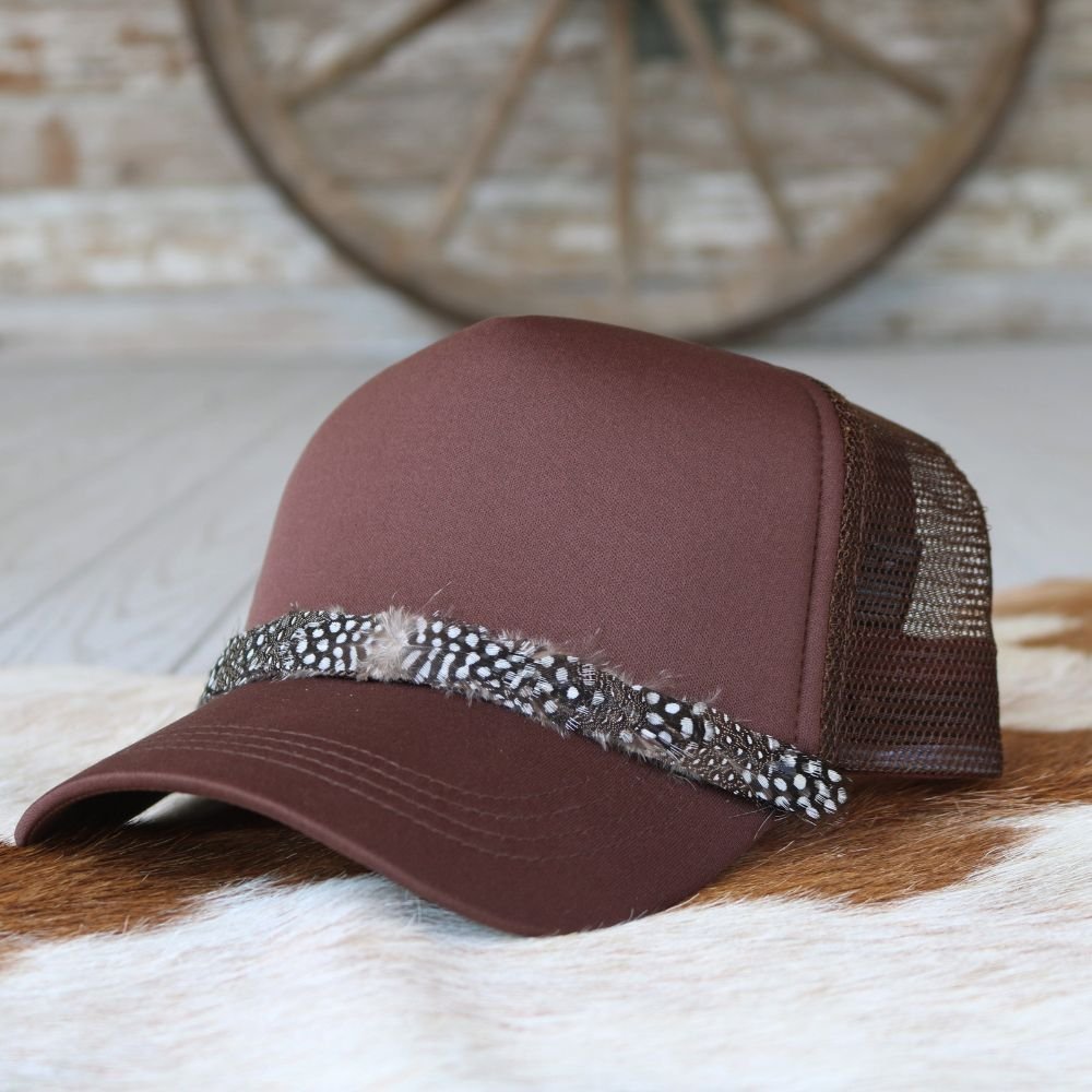 Mini Feather Hat Band for Trucker Caps – Birch